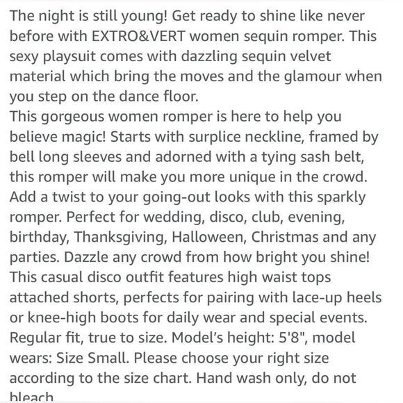 Extro&Vert Women Shorts Romper Sz Small Black Sparkly Silver Sequins Velvet Club - Picture 2 of 14